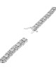Round and Baguette Diamond Halo Link Inline Bracelet in White Gold